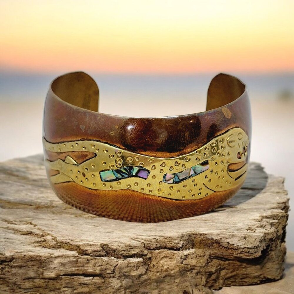 Vintage Copper and Brass Panther Cuff Bracelet – Hecho en Mexico
